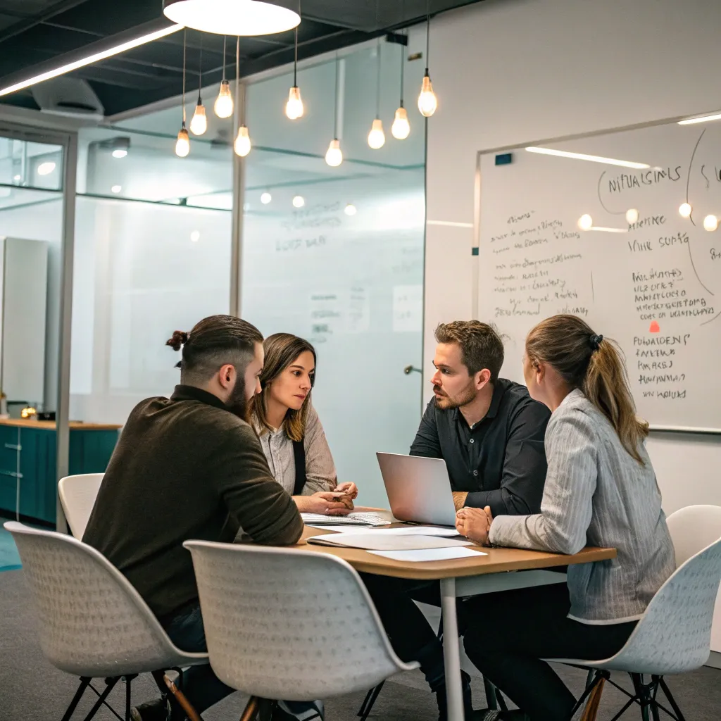 Team discussing strategy